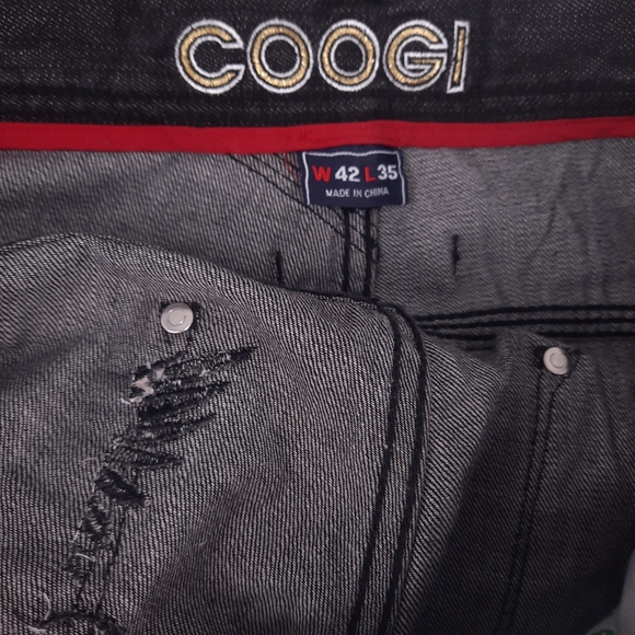 Coogi Australia Jeans Men's 42 x 35 Black Anchor Hip Hop Baggy Urban Embroidered - Picture 15 of 16